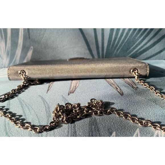FENDI Metallic Calfskin Wallet On Chain Silver Clutch Purse AUTHENTIC $3800 - Picture 5 of 15